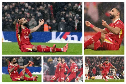  " احتفال صاخب وضربة تاريخية ".. لقطات لم تذع لانفجار صلاح بعد هدف تخطي "أسطورة ليفربول"